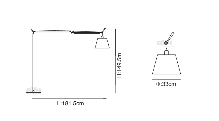 BVH博威灯饰 tolomeo mega terra 三节式布罩大号落地灯